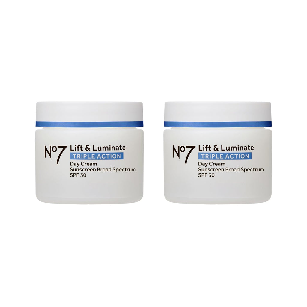 No7 Lift & Luminate Triple Action Day Cream - Anti-Aging Face Cream SPF 30, Hyaluronic Acid & Vitamin C - Visibly Firms Skin for Healthy Looking Radiance - Suitable for Sensitive Skin (1.69 Fl Oz)
