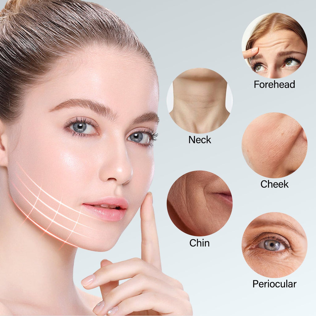 Red Light Therapy for Face, 7 Color LED Facial Light Therapy Wand for Skin Care at Home Blue Light Therapy Face Massager Tool for Neck (White)